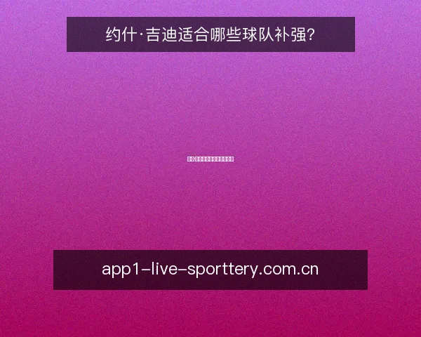 约什·吉迪适合哪些球队补强?